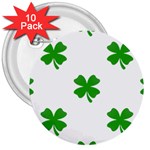 St Patrick Clover Shamrock Emoji 3  Button (10 pack)