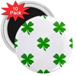 St Patrick Clover Shamrock Emoji 3  Magnet (10 pack)