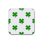 St Patrick Clover Shamrock Emoji Rubber Coaster (Square)