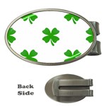 St Patrick Clover Shamrock Emoji Money Clip (Oval)