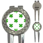 St Patrick Clover Shamrock Emoji 3-in-1 Golf Divot