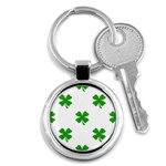 St Patrick Clover Shamrock Emoji Key Chain (Round)