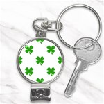 St Patrick Clover Shamrock Emoji Nail Clippers Key Chain