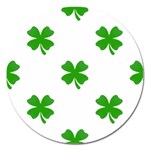 St Patrick Clover Shamrock Emoji Magnet 5  (Round)