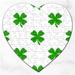 St Patrick Clover Shamrock Emoji Jigsaw Puzzle (Heart)