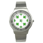 St Patrick Clover Shamrock Emoji Stainless Steel Watch