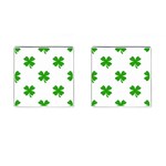 St Patrick Clover Shamrock Emoji Cufflinks (Square)