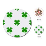 St Patrick Clover Shamrock Emoji Playing Cards (Round)