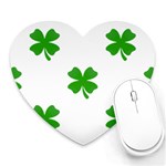 St Patrick Clover Shamrock Emoji Heart Mousepad