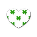 St Patrick Clover Shamrock Emoji Rubber Coaster (Heart)