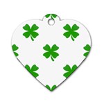 St Patrick Clover Shamrock Emoji Dog Tag Heart (One Side)