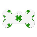 St Patrick Clover Shamrock Emoji Dog Tag Bone (One Side)