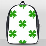 St Patrick Clover Shamrock Emoji School Bag (Large)