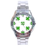 St Patrick Clover Shamrock Emoji Stainless Steel Analogue Watch