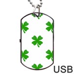 St Patrick Clover Shamrock Emoji Dog Tag USB Flash (One Side)