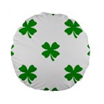 St Patrick Clover Shamrock Emoji Standard 15  Premium Round Cushion 