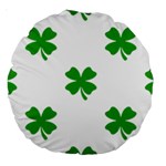 St Patrick Clover Shamrock Emoji Large 18  Premium Round Cushion 