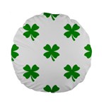 St Patrick Clover Shamrock Emoji Standard 15  Premium Flano Round Cushion 