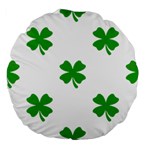 St Patrick Clover Shamrock Emoji Large 18  Premium Flano Round Cushion 