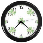 st patricks clover beer Wall Clock (Black)