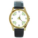 st patricks clover beer Round Gold Metal Watch