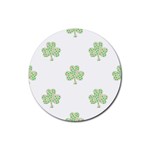 st patricks clover beer Rubber Coaster (Round)