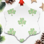 st patricks clover beer Snowflake Ornament (Two Sides)