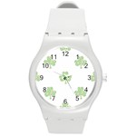 st patricks clover beer Round Plastic Sport Watch (M)