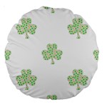 st patricks clover beer Large 18  Premium Round Cushion 