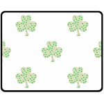 st patricks clover beer Double Sided Fleece Blanket (Medium)