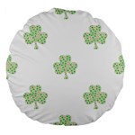 st patricks clover beer Large 18  Premium Flano Round Cushion 