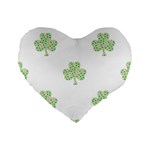 st patricks clover beer Standard 16  Premium Flano Heart Shape Cushion 