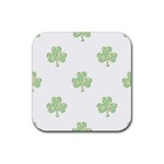 st patricks clover beer Rubber Coaster (Square)