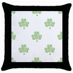 st patricks clover beer Throw Pillow Case (Black)