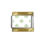 st patricks clover beer Gold Trim Italian Charm (9mm)