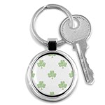 st patricks clover beer Key Chain (Round)