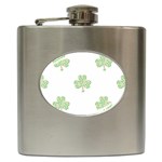 st patricks clover beer Hip Flask (6 oz)