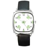 st patricks clover beer Square Metal Watch