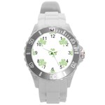 st patricks clover beer Round Plastic Sport Watch (L)