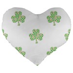 st patricks clover beer Large 19  Premium Heart Shape Cushion