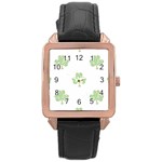 st patricks clover beer Rose Gold Leather Watch 