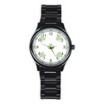 st patricks clover beer Stainless Steel Round Watch