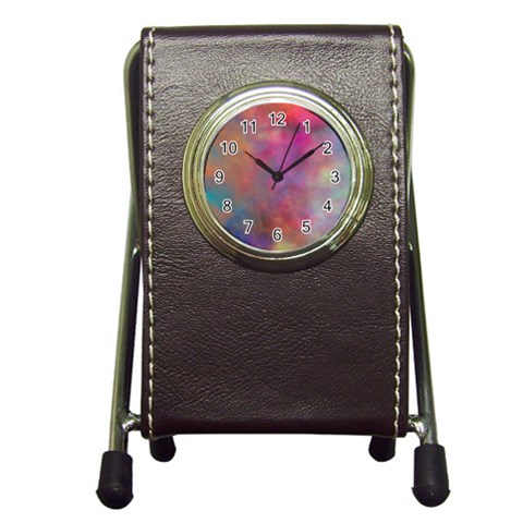 Rainbow Clouds Pen Holder Desk Clock from ArtsNow.com Front