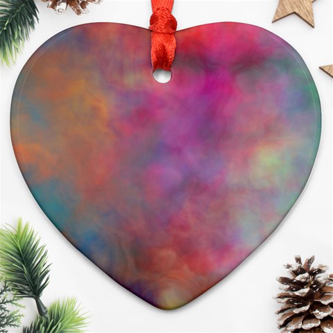 Rainbow Clouds Heart Ornament (Two Sides) from ArtsNow.com Back