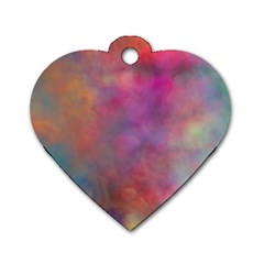 Rainbow Clouds Dog Tag Heart (Two Sides) from ArtsNow.com Front