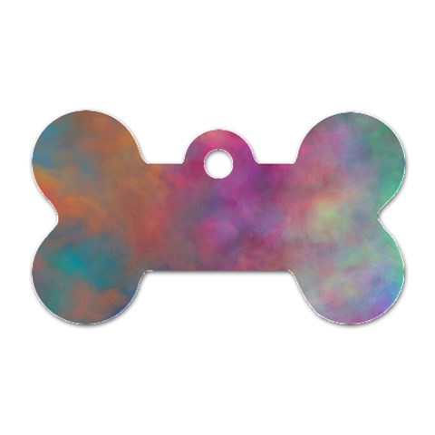 Rainbow Clouds Dog Tag Bone (One Side) from ArtsNow.com Front