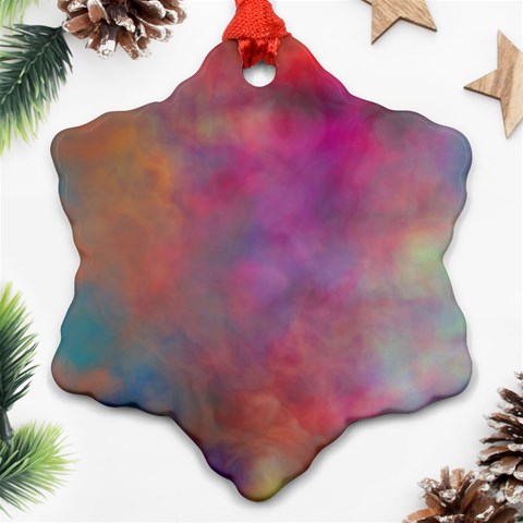 Rainbow Clouds Ornament (Snowflake) from ArtsNow.com Front