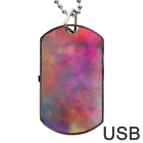 Rainbow Clouds Dog Tag USB Flash (One Side) from ArtsNow.com Front