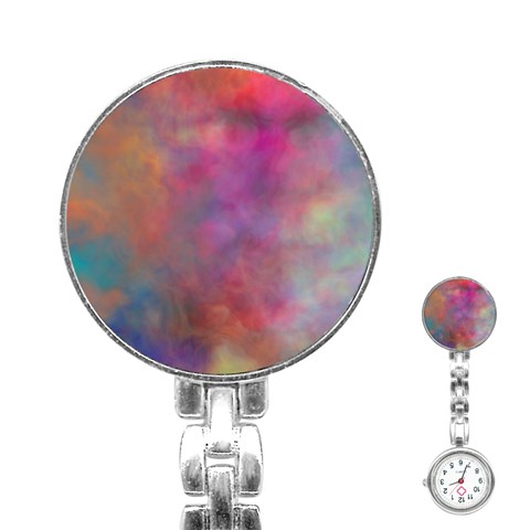 Rainbow Clouds Stainless Steel Nurses Watch from ArtsNow.com Front