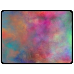 Rainbow Clouds Double Sided Fleece Blanket (Large) from ArtsNow.com 80 x60  Blanket Front